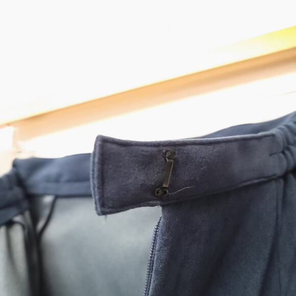 Vintage Leslie Fay Skirt Size 12 Womens Blue Faux Suede Midi Flat Front - Picture 6 of 7